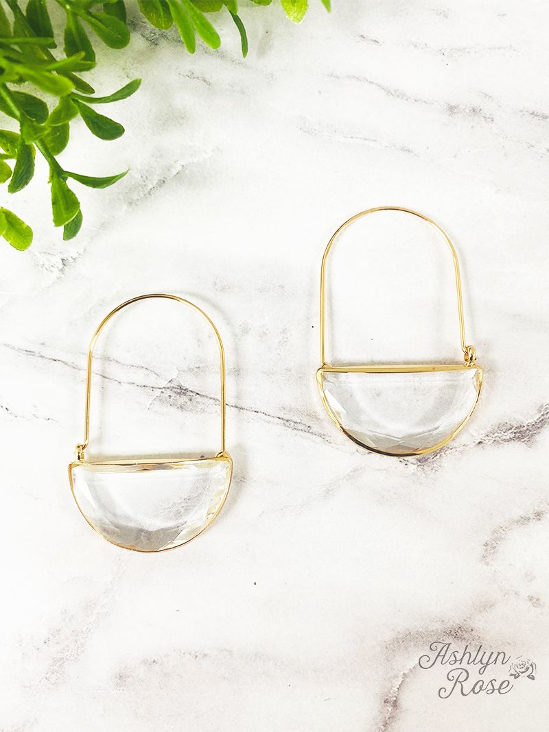 Oh so perfect earrings, clear and gold