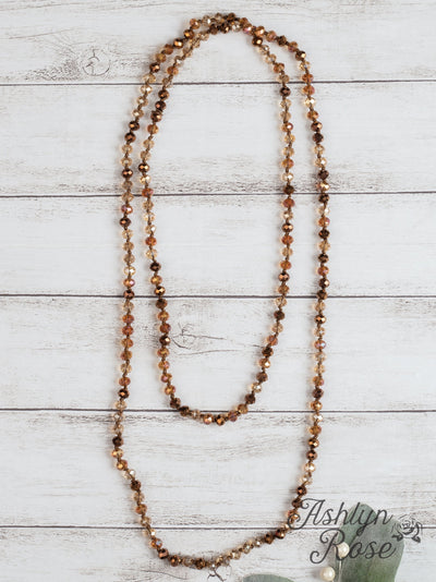 The Essential 60" Double Wrap Beaded Necklace, Copper Mix