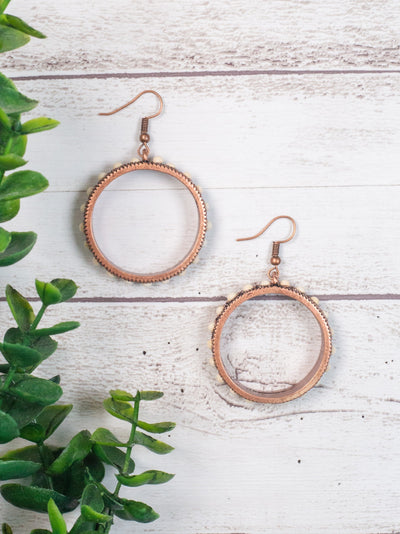 Simply Stunning Cream Hoops in Copper